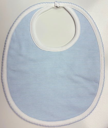 Infant Blue Striped Bib from Baby Loren