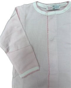 Dress your little one in comfort and style with the Infant Girls Pink Stripe Converter Gown from Baby Loren. Crafted from 100% soft Pima cotton, this gown features delicate pink and white mini stripes that add a charming touch. Its clever snap design easily converts from a cozy gown to a playful romper, offering versatile wear for growing infants. Perfect for day and night, this convertible gown ensures your baby stays comfortable while looking adorable.