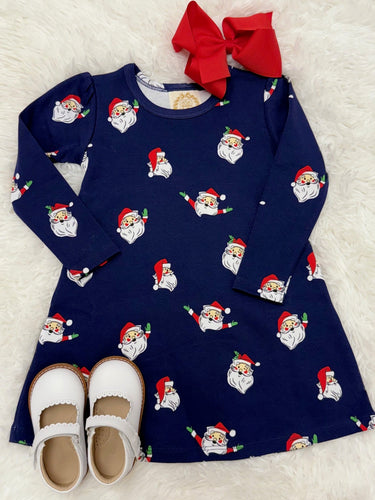 Our Long Sleeve Penny's Play Dress is a must have for your little lady! Featuring Jolly Old St. Nick, this play dress is perfect for all of her adventures this holiday season. Call or DM to Order! 252-289-9336