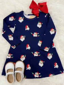 Our Long Sleeve Penny's Play Dress is a must have for your little lady! Featuring Jolly Old St. Nick, this play dress is perfect for all of her adventures this holiday season. Call or DM to Order! 252-289-9336