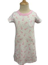 Load image into Gallery viewer, Saddle up for sweet dreams in this charming Girls Darling Cowboy Nightdress from Magnolia Baby. Crafted from soft pima cotton, this short-sleeve nightdress features an adorable cowgirl boots print in cheerful pink—perfect for little ones who love all things Western. The breathable fabric keeps her comfortable through the night, while the playful design makes bedtime fun. An ideal choice for cozy nights and imaginative play.
