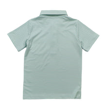 Load image into Gallery viewer, Discover the ultimate summer style with the Inshore Performance Polo from Salt Water Boys. Made with high-performance material, this signature polo features an Ocean Wave Stripe design that&#39;s perfect for all-day comfort and fun in the sun. Order now and experience the best of both worlds - style and function!
