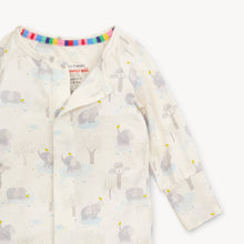 Load image into Gallery viewer, Introducing the Big Love Elephant Pajama Footie from Magnetic Me! Made with soft modal fabric and convenient magnets for easy changes. Cute elephant and chick pattern for any gender. Keep your little one cozy and comfortable with this adorable footie.
