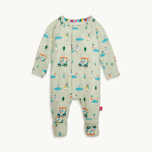 Get ready for a fun and easy bedtime with our Fairway Fetch Pajama Footie! Featuring playful dogs playing golf and driving golf carts, this footie is perfect for little ones who love to play. With an easy on and off design, bedtime will be a breeze. Order now and make bedtime a hole-in-one!