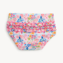 Load image into Gallery viewer, Experience the beauty of spring in our Lily Vibrant Floral Dress from Magnetic Me. Featuring a stunning floral pattern, cute puffy sleeves, and a charming tiered skirt, this dress is perfect for your little one. Plus, smaller sizes come with a convenient diaper cover.

