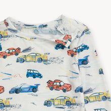Load image into Gallery viewer, Give your little one the ultimate comfort and style with Lap of Life Long Sleeve 2 Piece Pajamas. Made from the softest materials, these pajamas will keep your toddler cozy all night long. The adorable racecar print adds a fun touch that your little boy will love. Say hello to peaceful bedtime routines and happy mornings!
