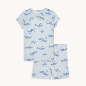Discover comfort and playfulness with the No-Fins Compare to You Pajama Short Set from Magnetic Me. Made with soft modal fabric and featuring a playful shark design, these pajamas will make bedtime a breeze. Get ready for cozy nights and sweet dreams with this must-have set.