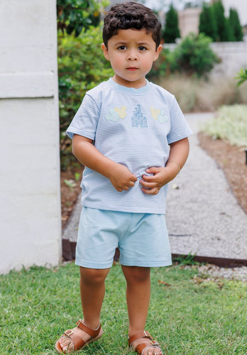 Dress your little one in enchantment with the Boys Magical Shorts Set from Trotter Street Kids. This charming ensemble includes a soft, short sleeve tee with embroidered Disney favorites and coordinating shorts. This set brings a touch of magic to every adventure!