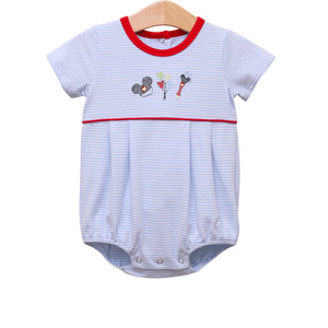 Add a touch of Disney magic to your little one's wardrobe with our Mouse Embroidery Boy's Bubble! Perfect for a trip to Disney or for any little Disney fan, this adorable outfit from Trotter Street Kids features charming mouse embroidery and playful bubble style. Make every day feel like a dream with this must-have outfit!