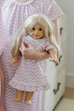 Load image into Gallery viewer, Camden 18&quot; Doll Dress - Pretty Pink Bows to match the Girls Camden Lounge Dress in Pretty Pink Bows.
