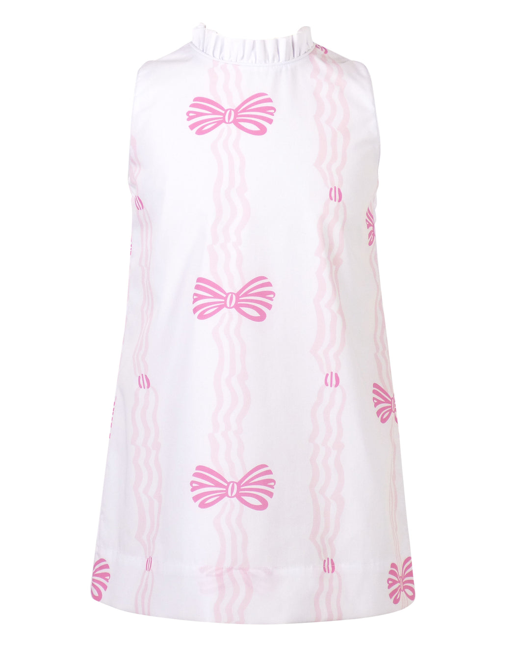 Dress your infant girl in the adorable Ada Ribbons & Bows Dress from The Yellow Lamb. This charming dress features a pink bow and ribbon design and beautiful ruffle neckline detail. Don't forget to grab the matching Ada Ribbons & Bows Bubble for a sibling set!