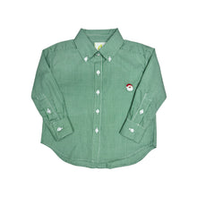 Load image into Gallery viewer, Boys Alton Green Santa Gingham Shirt
