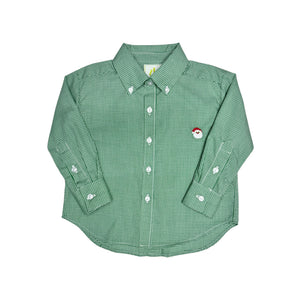 Boys Alton Green Santa Gingham Shirt