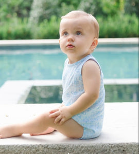 Bring your little one's beach style to life with the Sandcastles Blue Reid Bubble from Lila &amp; Hayes. In a stunning ocean blue hue and adorned with a bright sandcastle design, this adorable outfit is perfect for any seaside adventure. Make memories in style with this must-have for infants.