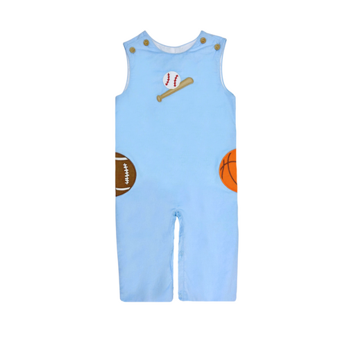 Introduce your little athlete to timeless style with this charming light blue corduroy longall from Zuccini Kids. The Infant Boys Sports Ashton features delicate embroidered sports details that celebrate active play and outdoor adventures. Crafted from soft, durable corduroy, this one-piece design offers easy dressing and all-day comfort for your growing boy.