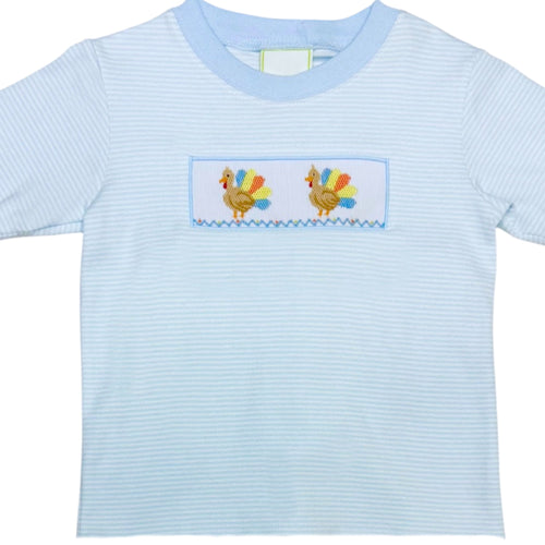 Boy's Turkey Smocked Harry's Play Long Sleeve Tee