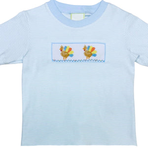 Boy's Turkey Smocked Harry's Play Long Sleeve Tee