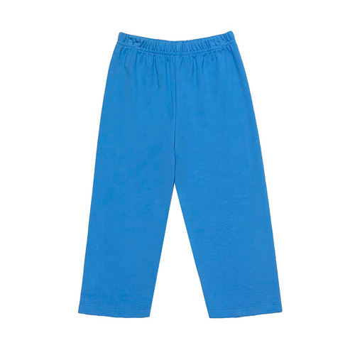 Periwinkle Knit Leo Pants for toddler boys will be a comfortable everyday pant! Pair with a smocked or applique tee!