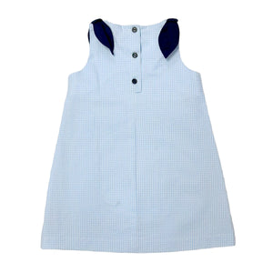 This enchanting Girl's Eloise Seersucker Whale Dress combines timeless blue and white seersucker fabric with a charming whale applique that's sure to make a splash. Perfect for summer gatherings, beach outings, or special occasions, this playful yet elegant dress from Zuccini Kids will keep your little one cool, comfortable, and utterly adorable all season long.