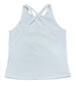Experience the perfect blend of athletic performance and stylish design with our Crossback White Athleisure Tank from Be Elizabeth! The crossback design adds a touch of elegance to this summer tank, making it a must-have for any workout or casual wardrobe. Complete the look with our butterfly shorts for a chic and functional outfit.
