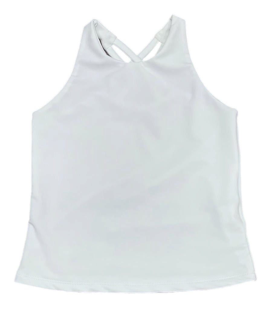 Experience the perfect blend of athletic performance and stylish design with our Crossback White Athleisure Tank from Be Elizabeth! The crossback design adds a touch of elegance to this summer tank, making it a must-have for any workout or casual wardrobe. Complete the look with our butterfly shorts for a chic and functional outfit.