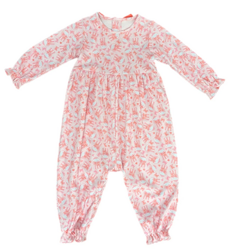 The Isla Knit Long Bubble in Gumball Print is perfect for your little girl! Made with 100% Pima Cotton, it features a playful Gumball print and a cute bow in the back. Keep your toddler comfortable and stylish in this James & Lottie piece.