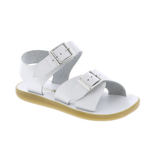Footmates Tide Sandal for toddlers, the perfect spring-to-summer shoe for all occasions and events!

Adjustable hook-and-loop straps provide a custom fit for a charming water-friendly sandal your little one can wear to the beach, pool or splash pad.

Corrosion-resistant buckles
Slip-resistant sole
Textile upper and lining/rubber sole