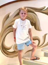 Load image into Gallery viewer, Experience magical comfort and cuteness with our &quot;Here For The Magic&quot; Short Sleeve Tee! Made from a bamboo blend knit, this shirt is perfect for any Disney trip and will quickly become his favorite. Don&#39;t miss out on this extra adorable and comfortable addition to his wardrobe.
