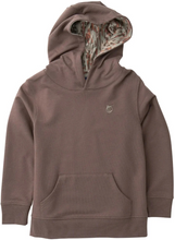 Load image into Gallery viewer, Made for adventure and everyday comfort, the Boys Spinnerbait Sweatshirt features a striking coffee quartz base with camo-inspired accents on the back graphic and inside hoodie lining. Designed by Prodoh for boys ages 4–14, this sweatshirt blends playful style with durable construction. The soft fleece keeps him cozy whether he's heading to school, playing outside, or relaxing at home.
