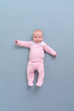 Load image into Gallery viewer, If you were looking for an excuse to hold your sweet baby a little closer, our Hart&#39;s Hold Me Set is just for you! From the sweet set itself to the adorable hat, to the darling pima jacquard fabric, every stitch of this set is perfect for snuggling!

Size: 0-3m

Call or email us to order: shopcottontailsnc@gmail.com

