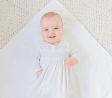 Load image into Gallery viewer, Infant Smocked Bullion Gown with Hat
