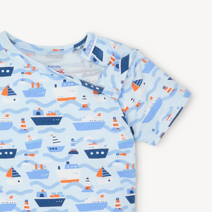 Toddler Boy's Forever and All-Waves Pajama Short Set, the no drama pajama short sleeve set comes complete with magnets at the neck so kids can dress themselves before bed. (read: no over-the-head struggles.) eco-friendly TENCEL™ modal fabric is soft on skin, breathable, and created with a snug fit.&nbsp;