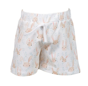 Discover the comfort and style of Hoppy Shorts by The Proper Peony. These 100% Pima Cotton shorts feature a playful bunny print, soft material, and a pull on style for easy wear. Indulge in the perfect Easter outfit that exudes comfort and cuteness. Match the shorts with the white polo from The Proper Peony for a pulled together look!

Siblings match available in Dress, Bloomer Set, and Bubble. 