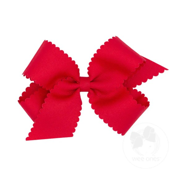 Red Scalloped Bow