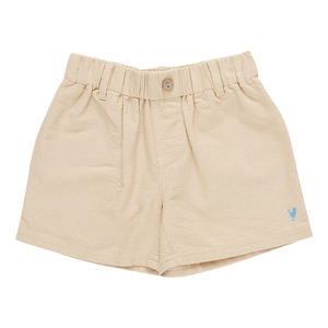 New for Boys! A fresh, more tailored look takes shape on our new to the collection Boys Jackson Short. Available in Navy or Khaki, this pull-on elastic waist short features belt loops at the waist, roomy side pockets sized perfectly for found treasures, and our signature bright blue thread detail on the fixed button at waist. Pair with our Boys Jack Shirt for a perfectly pulled-together look.