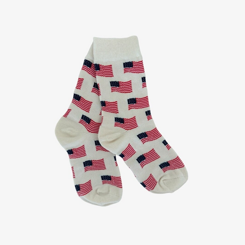 Boys Classic USA Flag Socks from Buck Brothers Clothing Co. 

Size Chart:

Small 5 to 6.5
Medium 7 to 8.5
Large 9 to 11