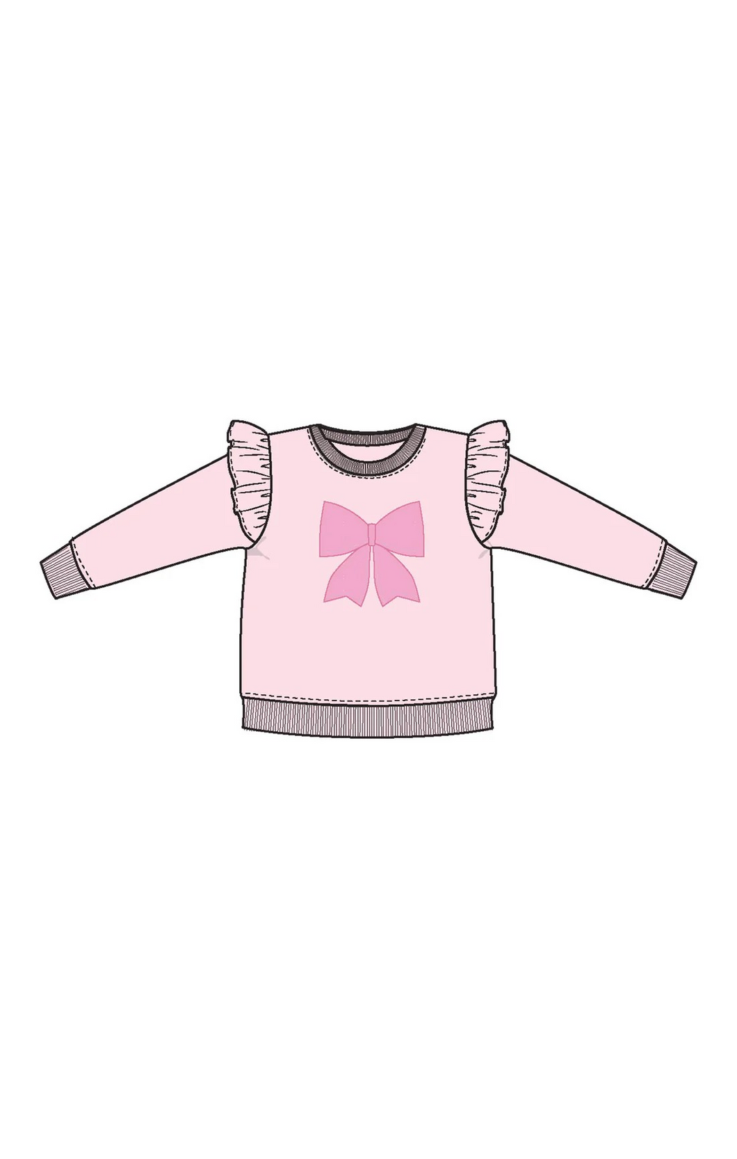 The Pretty Bows Ruffle Sweatshirt with Bow Applique from Angel Dear pairs beautifully with the Pretty Bows Tutu Skirt, creating an enchanting outfit perfect for twirling toddlers and little girls. Soft, comfortable, and charmingly detailed, this sweatshirt adds a touch of sweetness and style that’s ideal for playdates or special occasions. Dress your child in this delightful set for a look that’s both cute and cozy.