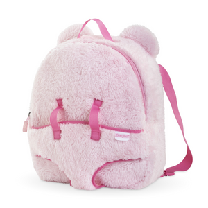 Take your favorite doll with you on all your adventures! There's plenty of room in the zip-shut backpack for everything your little one might want to bring along, from snacks and toys for them to blankies, bottles, and outfits for their dolly. Then, once they're ready, they can strap their favorite baby doll securely into the carrier and head out the door!

Adorable - and cozy! - pretend play goes wherever they go with the Bebe Plush Backpack Baby Doll Carrier. Doll not included.