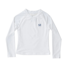 Load image into Gallery viewer, PRODOH Boys&#39; Long-Sleeve Rashguard Swim Shirt in Solid Bright White is a must for any youth spending time at the pool or beach. Our lined rash guards are anti pill, anti chafe, durable, form fitting and UV protective for kids who want to surf and boogie board til dusk. Rashguards coordinate with swim trunks! Share your captured #PRODOHmoments with us on Instagram @prodohkids.

UPF 50+ 82% Nylon 18% Spandex Swim Fabric
Fully Lined Bodice
Comfort Stretch Slim Fit
Machine Washable
Designed in USA and Imported

