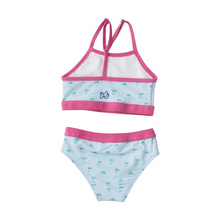 Load image into Gallery viewer, PRODOH&nbsp;Girls Racerback Bikini in Palm Tree Stripe Print&nbsp;is a classic swim style for active girls who love adventure and that coastal lifestyle! Pill and fade resistant to last several seasons so you&#39;ll be able to pass down to others...keeping your outdoor traditions alive.&nbsp;

UPF 50+ 82% Nylon 18% Spandex
100% Polyester Lining
Pill and Fade Resistant
Adjustable Bikini Top
Designed in USA and Imported
