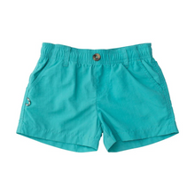 Load image into Gallery viewer, Youth anglers, grab a pair of these Jaded green boy&#39;s outrigger shorts. These are our shortest shorts. PRODOH Outrigger Performance Shorts are our boys&#39; pull-on style fishing and everyday shorts, made with UPF 50 durable, ripstop fabric. Our goal is that these shorts last several seasons so you&#39;ll be able to pass down to others...keeping your outdoor traditions alive.

UPF 50+ 100% Nylon Ripstop Fabric
Pill Resistant
Pull on Short with Faux Fly
Elastic Waistband/interior drawcord for all sizes
Mesh Side Sea
