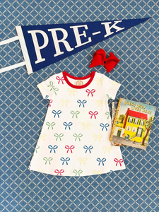 Polly Play Dress in Ribbon Reminder with Richmond Red