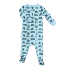 Load image into Gallery viewer, &nbsp;The Tradd Street Trolleys Footed Pajama blends elegance and playful charm, ideal for everyday adventures, imaginative play, and joyful occasions. &nbsp;

Classic and charming style.
Perfect for playtime, parties, and special moments.
Pima Cotton, Zipper Footie
