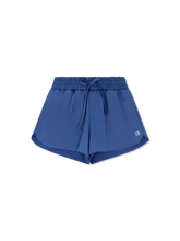 Load image into Gallery viewer, Effortless style meets comfort in these Girls Tatum Shorts from Set Athletics. The rich Baton Rouge Blue hue brings a sophisticated touch to her fall wardrobe, while the butterfly design adds playful charm. Perfect for school days, outdoor adventures, and everything in between. Layer with the coordinating Maggie Tank Top and any pullover for a complete, polished look.
