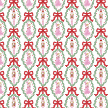 Load image into Gallery viewer, Dress your little one in festive charm with the Morgan Set Girls&#39; Legging Set - Nutcracker Ballet by Lila &amp; Hayes. This playful print tunic &amp; leggings outfit features a whimsical nutcracker ballet print with a classic Peter Pan collar, perfectly paired with vibrant red leggings. Designed for comfort and style, this set brings joyful holiday spirit to any occasion while allowing your child to move and play freely. Make holiday moments memorable with this delightful ensemble.
