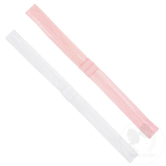 Create endless adorable looks with our Add a Bow Elastic Babybands! Each 2-pack includes comfortable white and pink elastic headbands, allowing you to mix and match with any bow to complete any outfit. Perfect for your little bundle of joy!