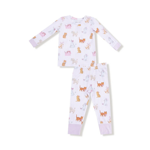Snuggle season just got cuter! These Angel Dear Fancy Pets Long Sleeve Pajama Set are made for cozy cuddles, playtime lounging, and comfy bedtimes. With soft, breathable fabric and a relaxed fit, this 2-piece set is a go-to for cooler days and dreamy nights. Playful puppy print with pink stripes will have her excited for bed!