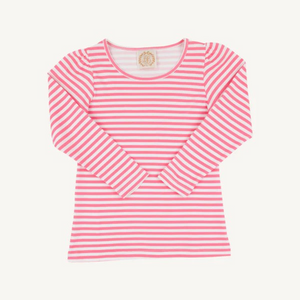 Practical and adorable! Our Long Sleeve Penny's Play Shirt featuring Romany Rose Stripe is everything a play shirt should be; it's sure to be your darling little girl's new favorite. She will stay warm and cute all season long.&nbsp;