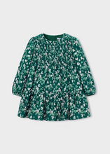 Load image into Gallery viewer, Girls Floral Tiered Velvet Dress
