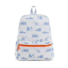 Load image into Gallery viewer, The TRVL Designs best-selling Backpacker will have your kid’s backs! Soft, lightweight, and water-resistant, the bag is equipped with our Signature design 2-way zip main compartment that is roomy enough for folders, lunch bags and a full-size front zip pocket for all the extras.

It also features adjustable padded straps, 2 side water pockets and a convenient top handle that make them easy to carry, plus when it’s dirty, you can toss it into the washer. (see care instructions)

Size: 12&quot;l (base) x 14.5&quot;h x 
